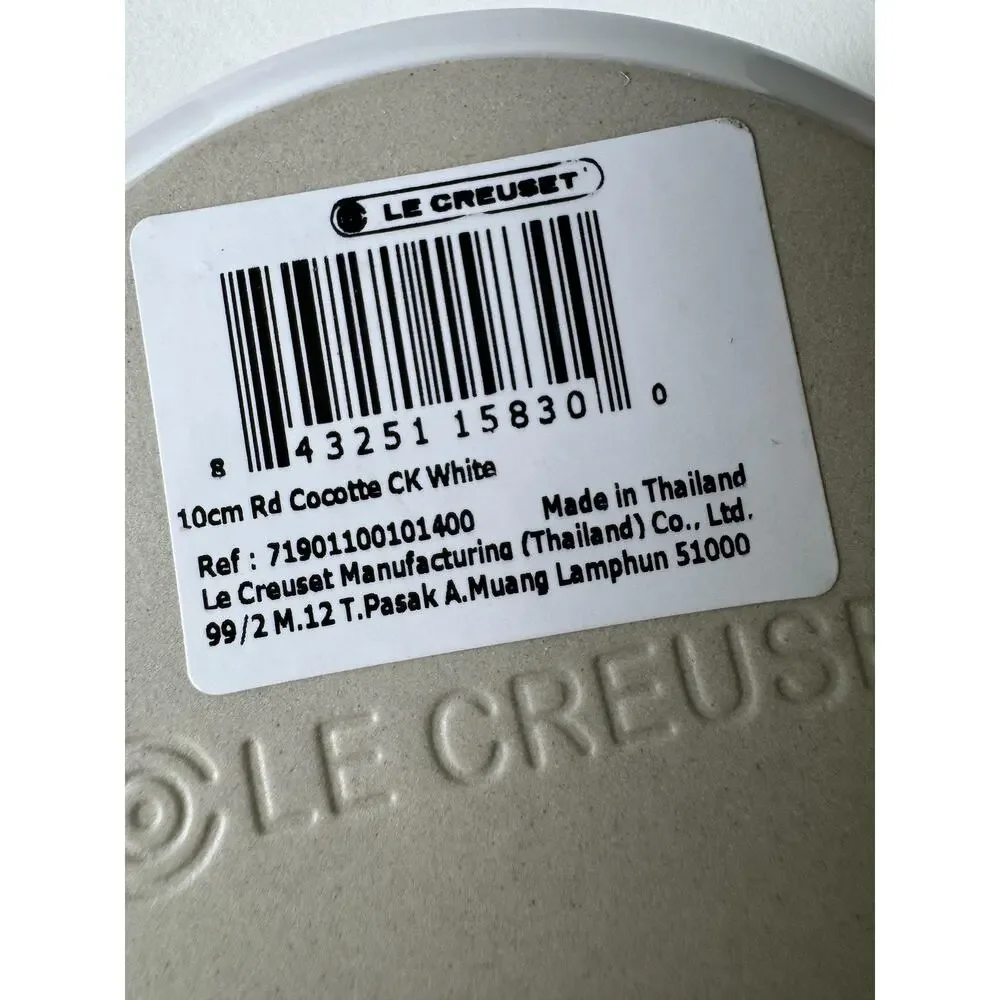 Le Creuset Eiffel Tower 10cm Mini Cocotte Casseroles Set Of 2 White Stoneware